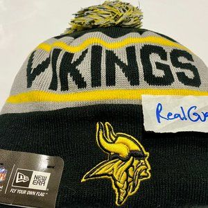 Nwt RARE New Era BLACK Biggest Fan Minnesota Vikings Knit Hat NFL Sport Winter